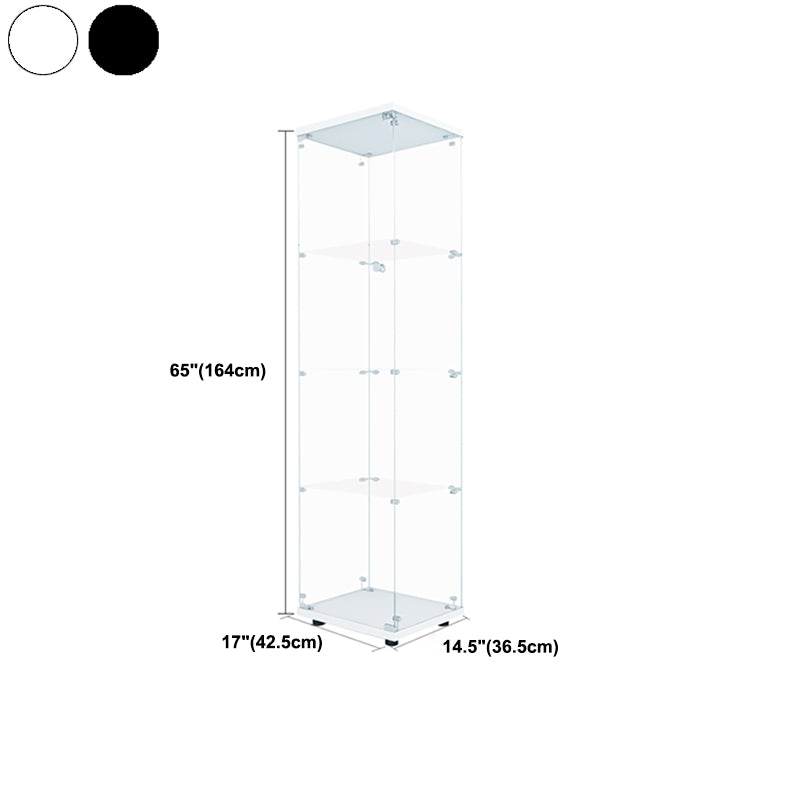 Modern Glass Cabinet Multi-shelf Display Buffet Cabinet with Door for Living Room