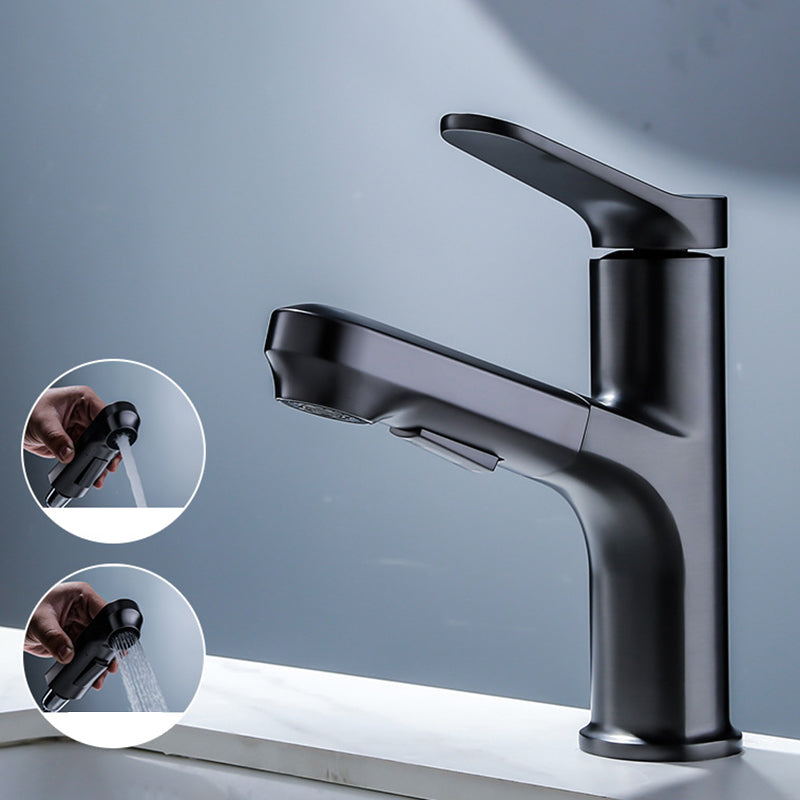 Modern Sink Faucet Solid Color Copper Centerset Lavatory Faucet for Bathroom