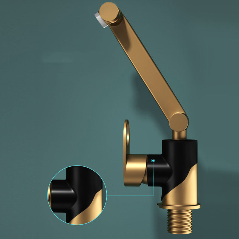 Contemporary Centerset Faucet Lever Handles Rotatable Low Arc Solid Brass Circular Faucet