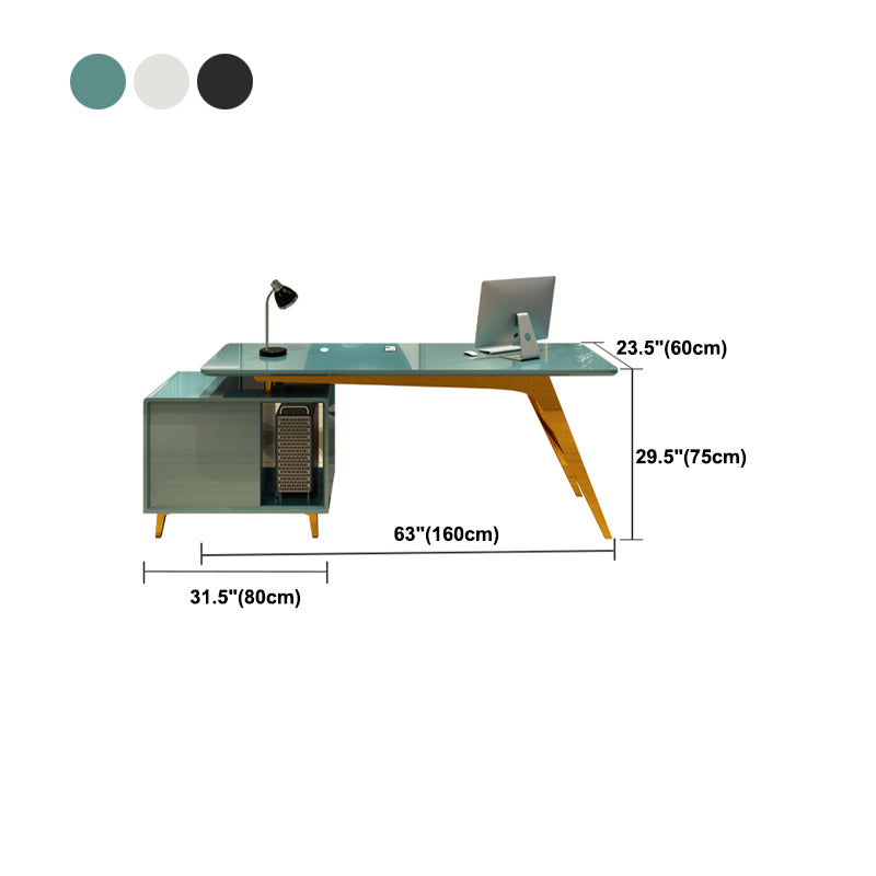 23.6" Wide Office Desk with 3 Storage Drawers Computer Desk Artificial Wood