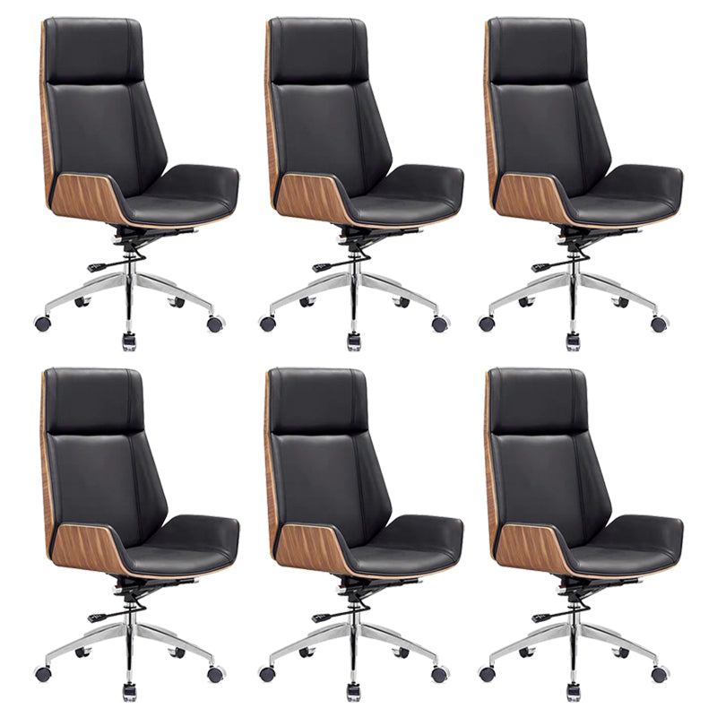 Contemporary High Back Office Chair Black Executive Faux Leather Chair