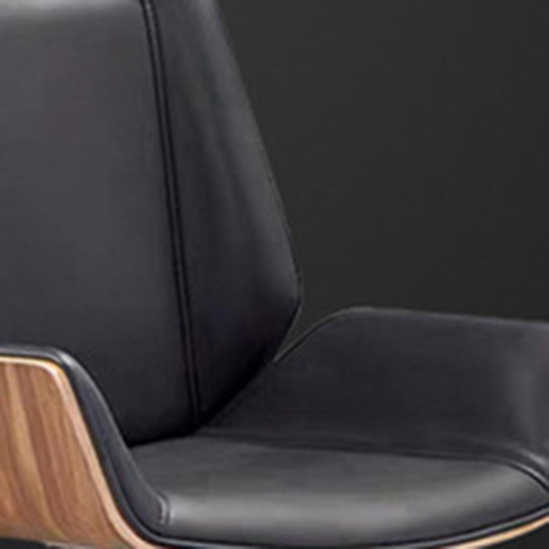 Contemporary High Back Office Chair Black Executive Faux Leather Chair