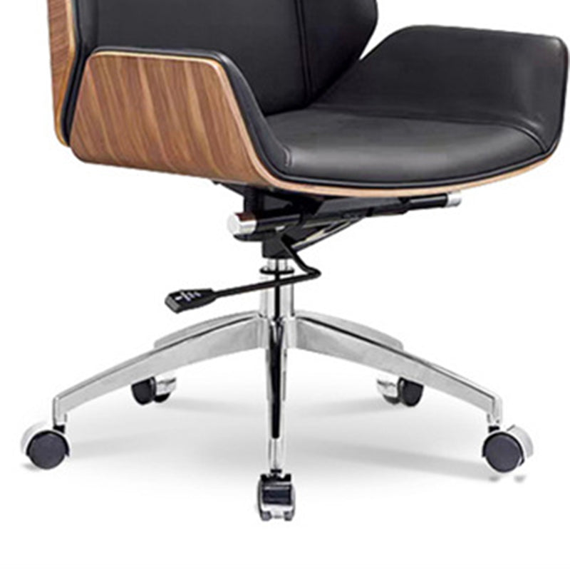 Contemporary High Back Office Chair Black Executive Faux Leather Chair