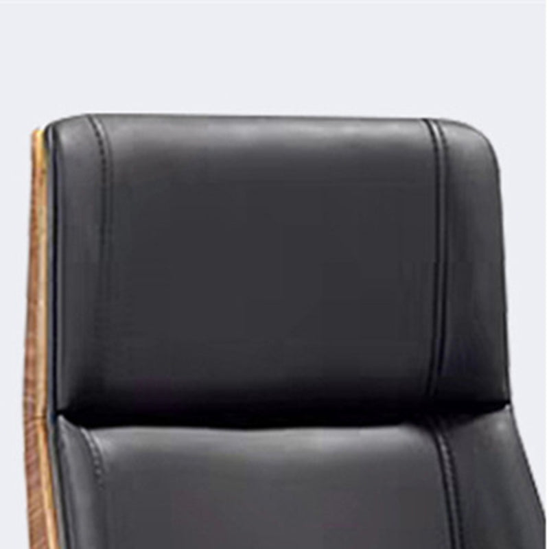 Contemporary High Back Office Chair Black Executive Faux Leather Chair