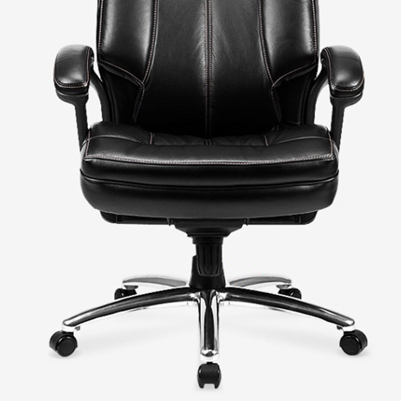 Contemporary Arm Chair Padded Arms Tilt Mechanism Black Office Chair