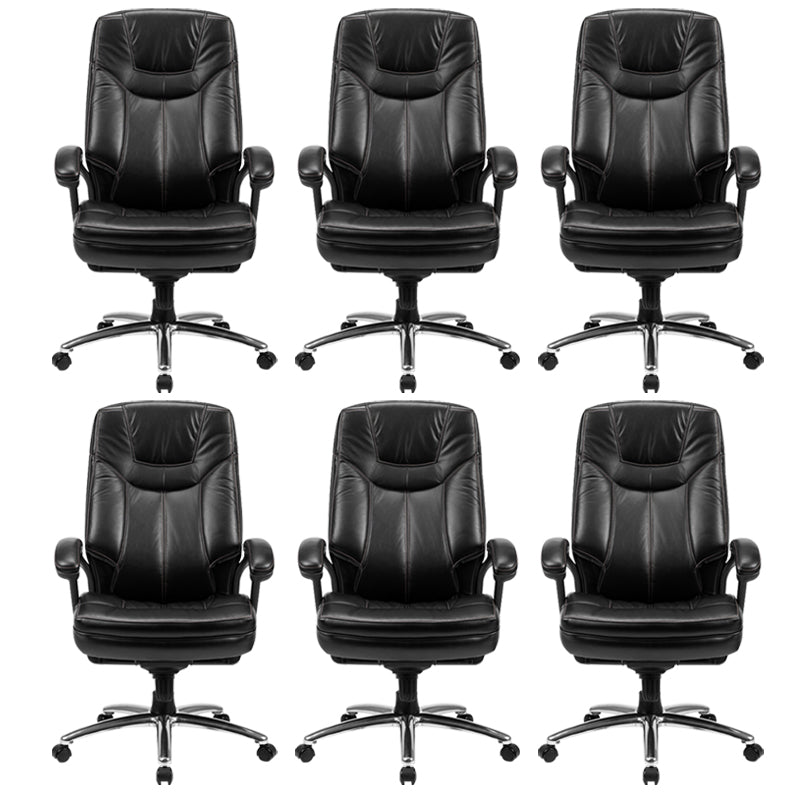 Contemporary Arm Chair Padded Arms Tilt Mechanism Black Office Chair