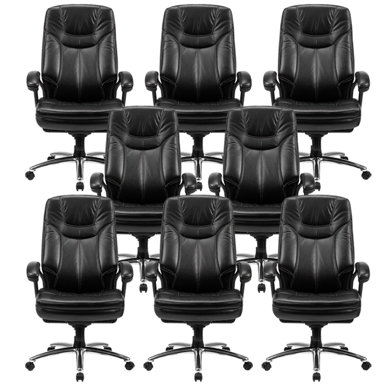 Contemporary Arm Chair Padded Arms Tilt Mechanism Black Office Chair