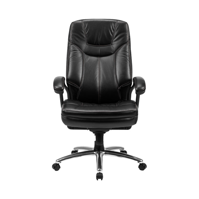 Contemporary Arm Chair Padded Arms Tilt Mechanism Black Office Chair