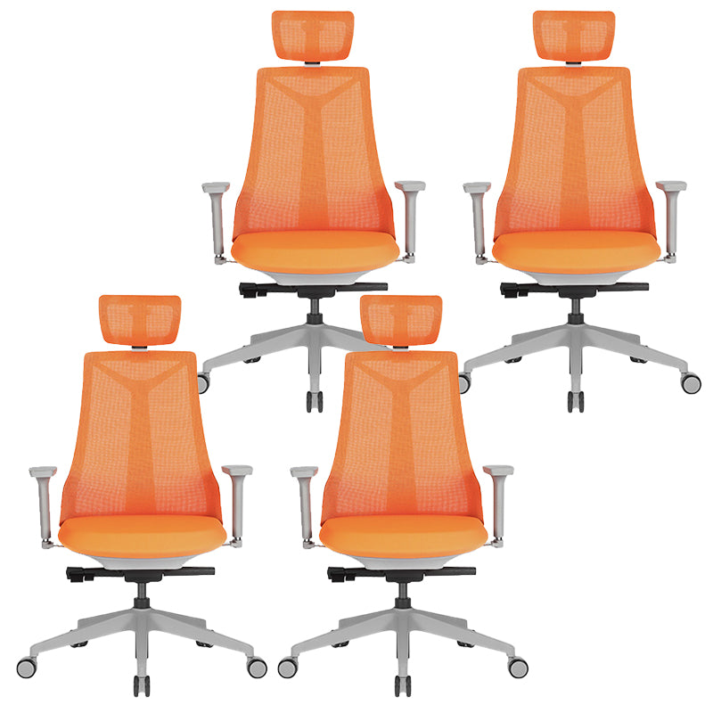 Contemporary Mid-Back Office Chair Conference Fabric Arm Chair