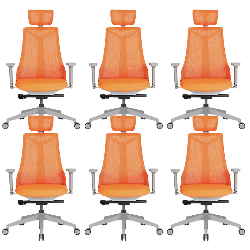 Contemporary Mid-Back Office Chair Conference Fabric Arm Chair