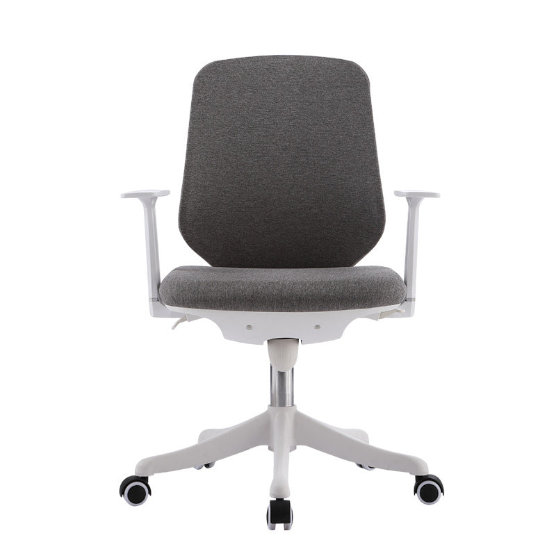 Contemporary Mid-Back Office Chair Gray Conference Fabric Swivel Chair