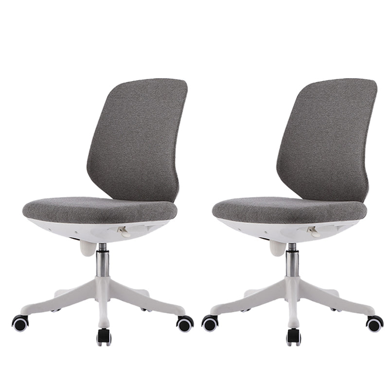 Contemporary Mid-Back Office Chair Gray Conference Fabric Swivel Chair