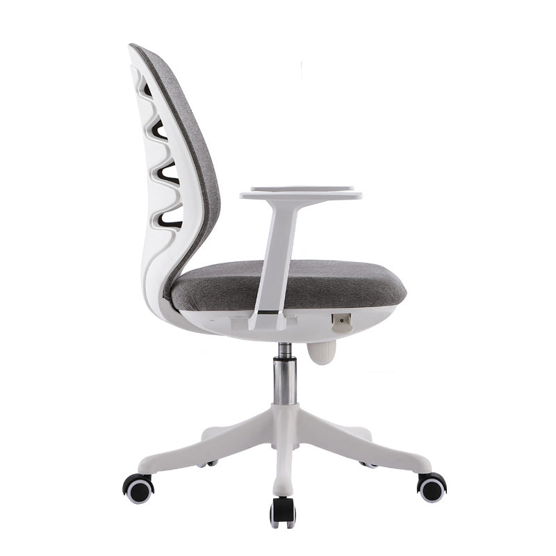 Contemporary Mid-Back Office Chair Gray Conference Fabric Swivel Chair