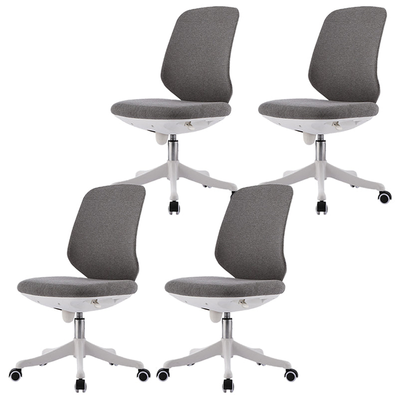 Contemporary Mid-Back Office Chair Gray Conference Fabric Swivel Chair