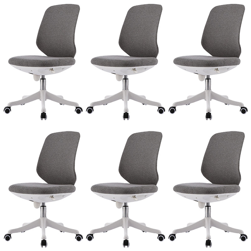 Contemporary Mid-Back Office Chair Gray Conference Fabric Swivel Chair