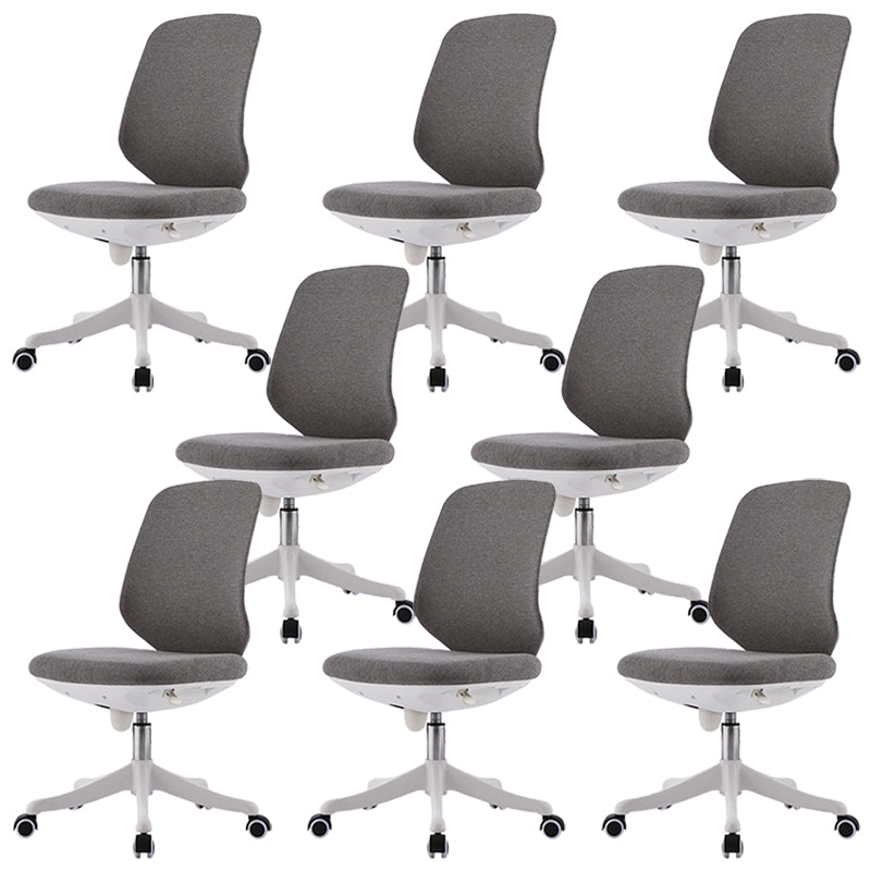 Contemporary Mid-Back Office Chair Gray Conference Fabric Swivel Chair