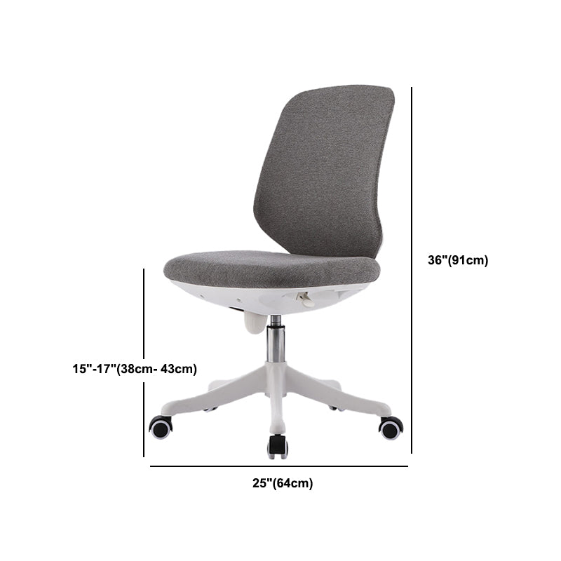 Contemporary Mid-Back Office Chair Gray Conference Fabric Swivel Chair