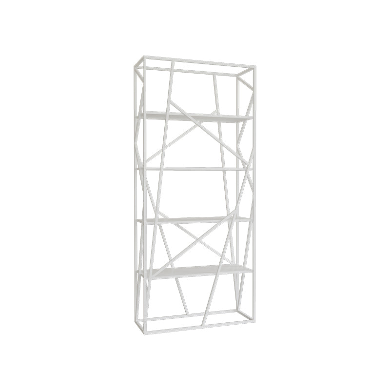 Metal Ladder Shelf Bookcase Modern Vertical Open Back Book Shelf