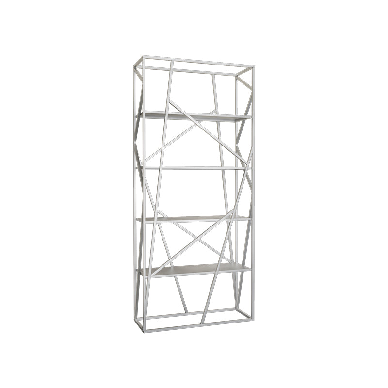 Metal Ladder Shelf Bookcase Modern Vertical Open Back Book Shelf