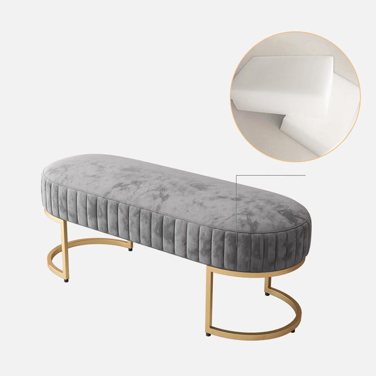 15.7" W Upholstered Ottoman Bench Glam Cushioned Seating Bench