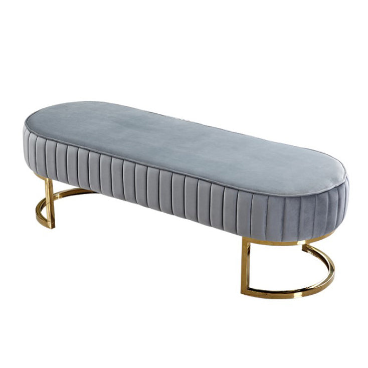 15.7" W Upholstered Ottoman Bench Glam Cushioned Seating Bench