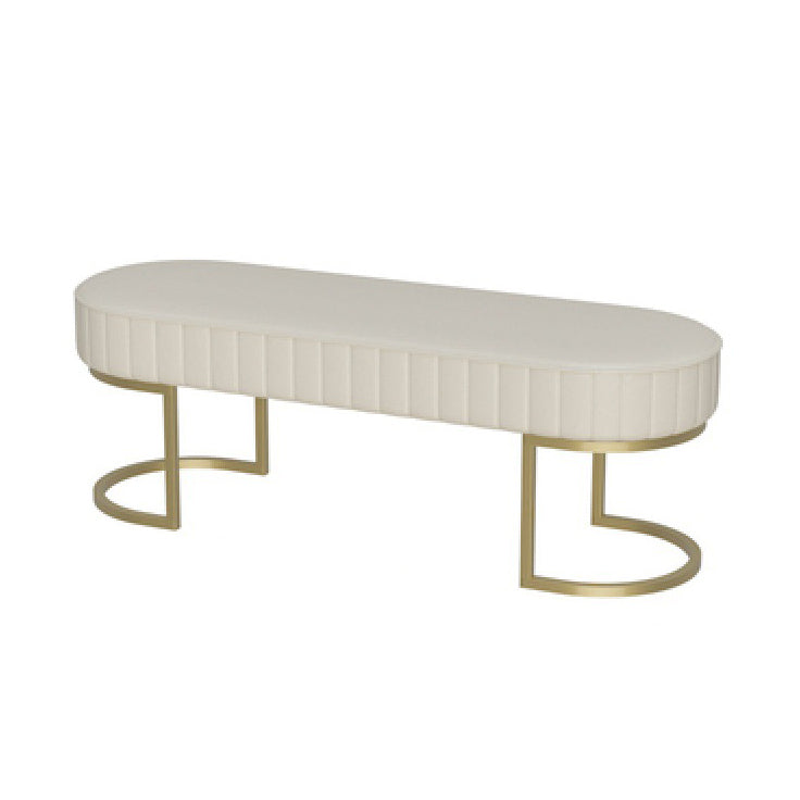 15.7" W Upholstered Ottoman Bench Glam Cushioned Seating Bench