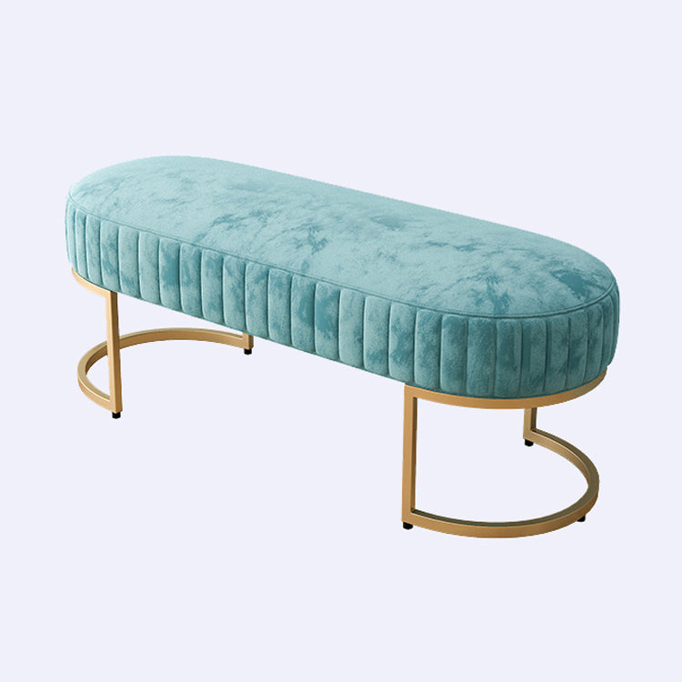 15.7" W Upholstered Ottoman Bench Glam Cushioned Seating Bench