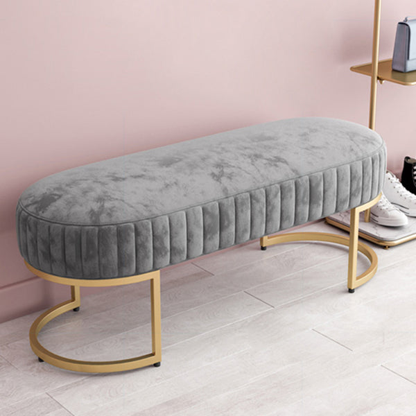 15.7" W Upholstered Ottoman Bench Glam Cushioned Seating Bench