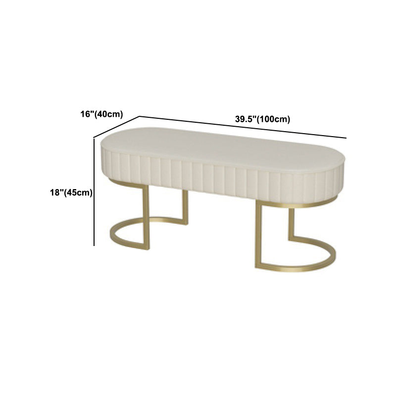 15.7" W Upholstered Ottoman Bench Glam Cushioned Seating Bench