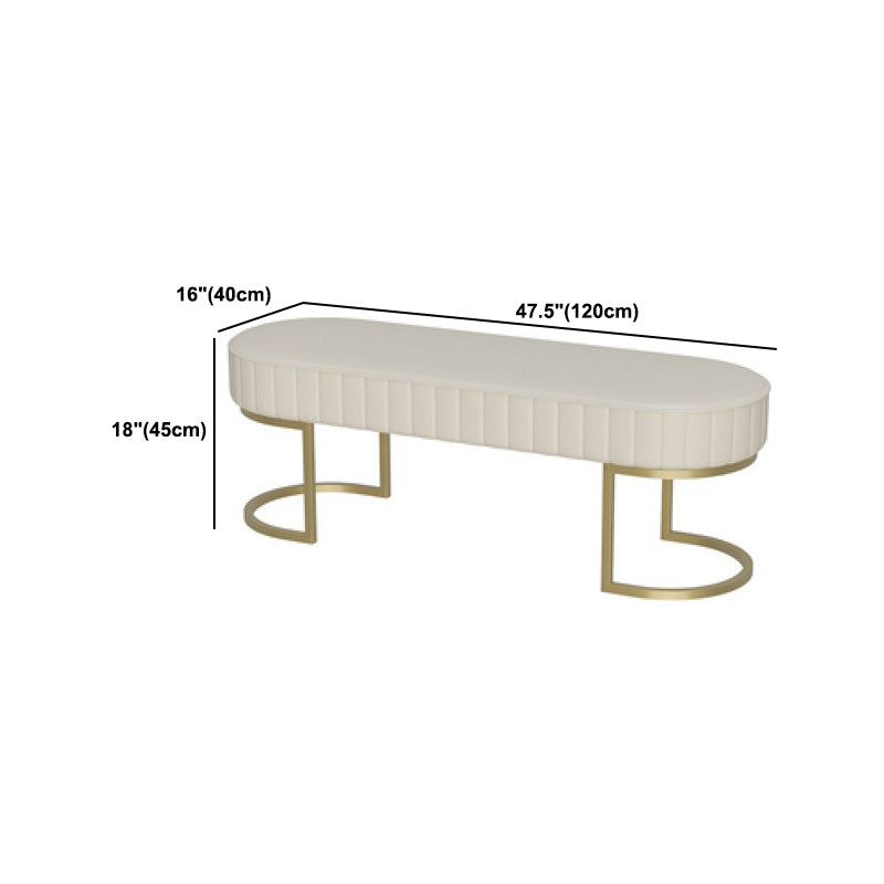 15.7" W Upholstered Ottoman Bench Glam Cushioned Seating Bench