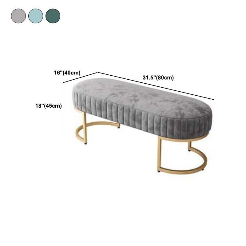 15.7" W Upholstered Ottoman Bench Glam Cushioned Seating Bench