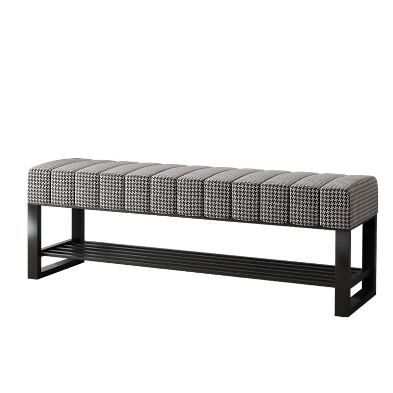 Velvet Seating Bench Modern Rectangle Tufted Bench with Shoes Storage