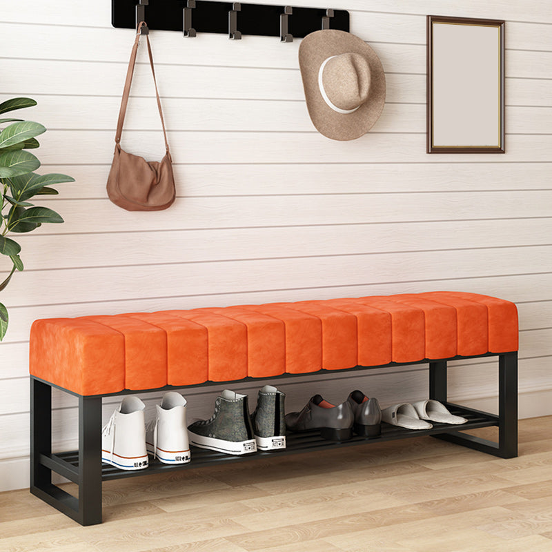 Velvet Seating Bench Modern Rectangle Tufted Bench with Shoes Storage