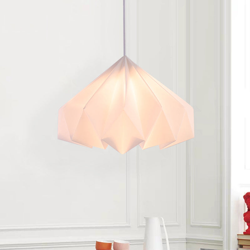 Cône sinueux acrylique suspension du modernisme à un plafond de 1 tête en blanc