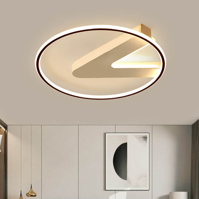 Modern Metal Flush Mount Circular Shape LED Ceiling Light with Acrylic Shade for Bedroom