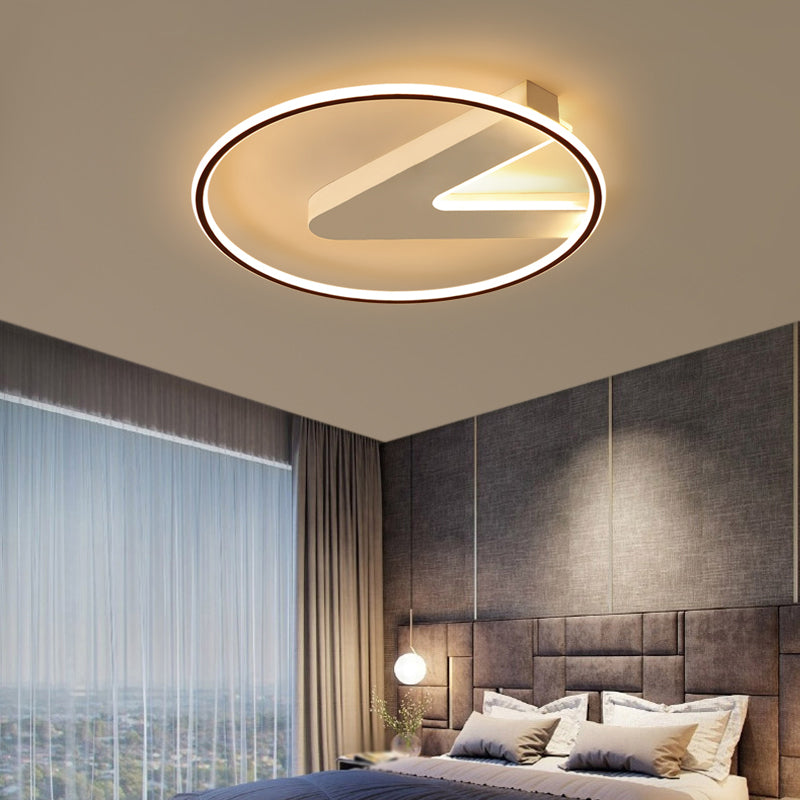 Modern Metal Flush Mount Circular Shape LED Ceiling Light with Acrylic Shade for Bedroom