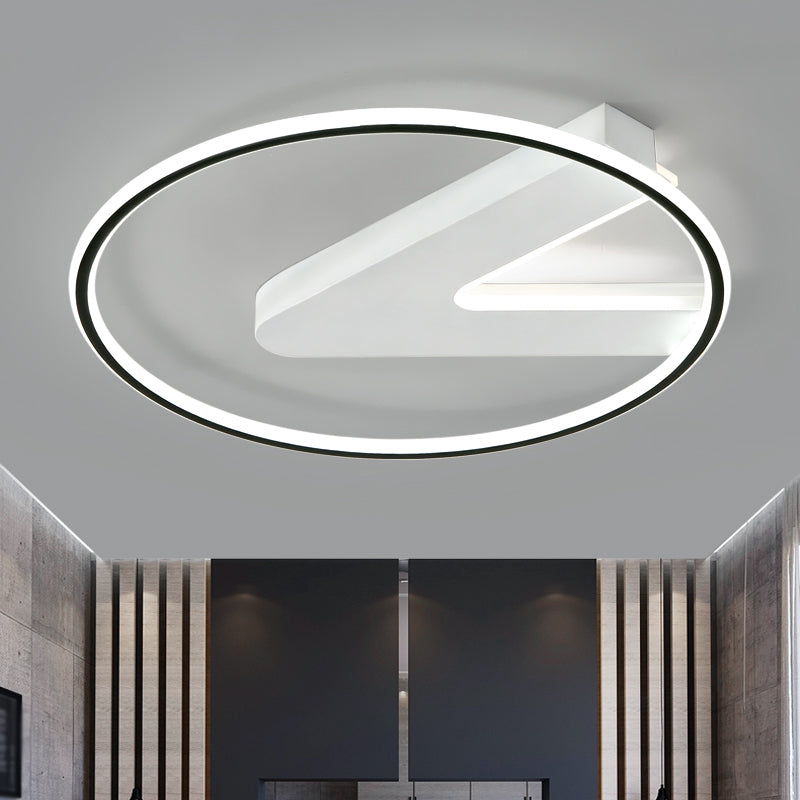 Modern Metal Flush Mount Circular Shape LED Ceiling Light with Acrylic Shade for Bedroom