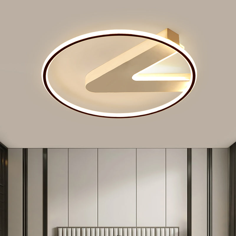 Modern Metal Flush Mount Circular Shape LED Ceiling Light with Acrylic Shade for Bedroom