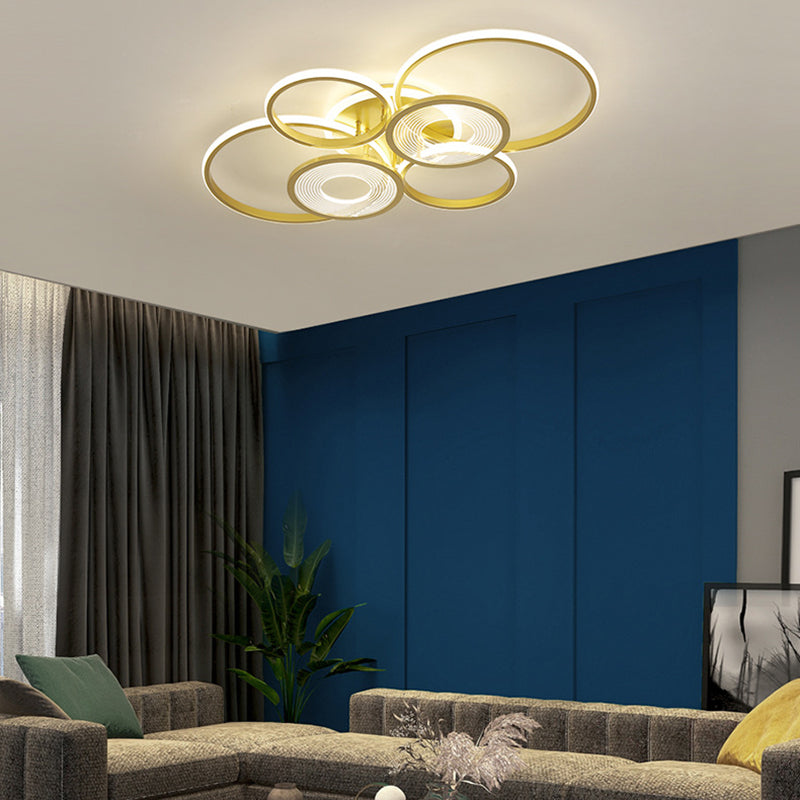 Modern Round Ceiling Mount Light Fixture Metal Multiple-Light Ceiling Light Fixture