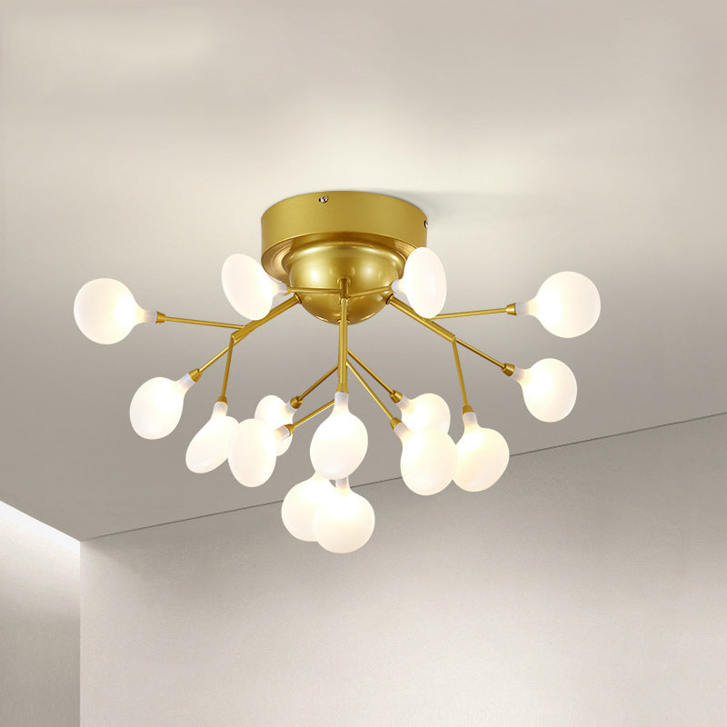 Branch Modern Style Flush Mount Metal Ceiling Light in Gold for Bedroom