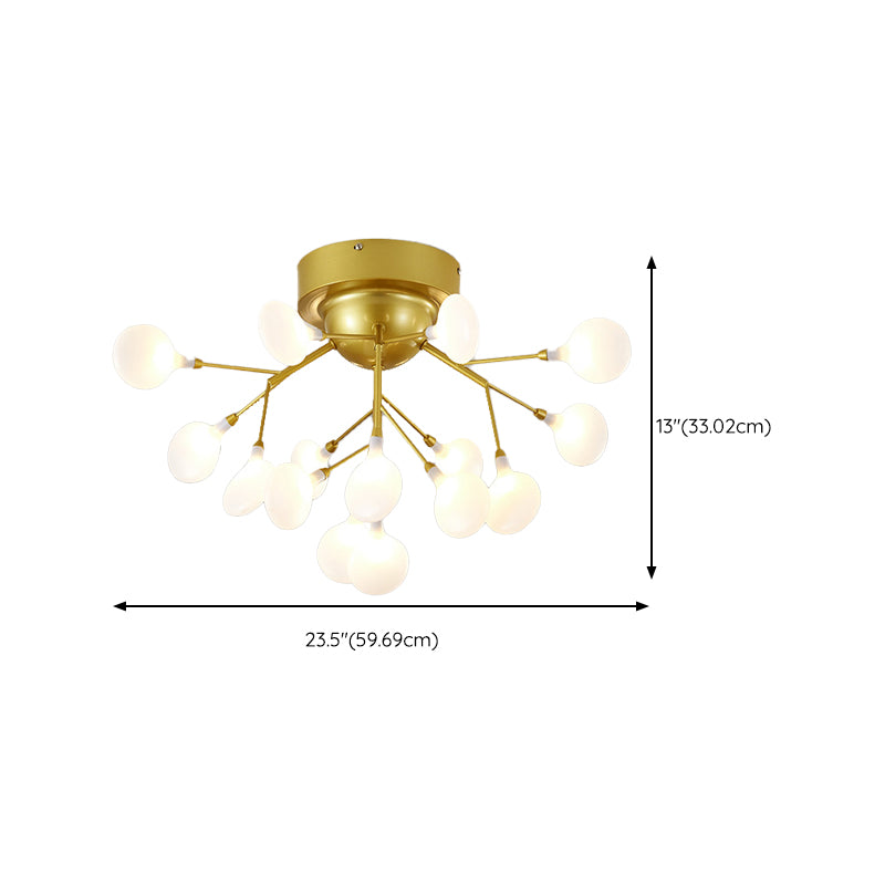 Branch Modern Style Flush Mount Metal Ceiling Light in Gold for Bedroom