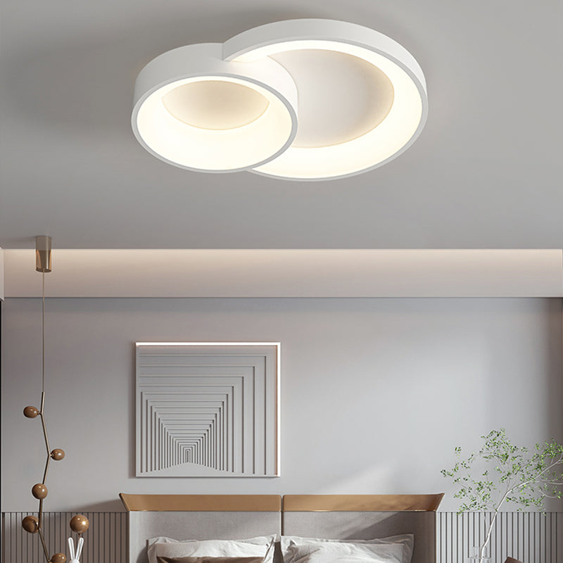 Modern Metal Flush Mount Circle Shape LED Ceiling Light with Acrylic Shade for Living Room