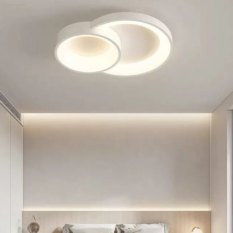 Modern Metal Flush Mount Circle Shape LED Ceiling Light with Acrylic Shade for Living Room