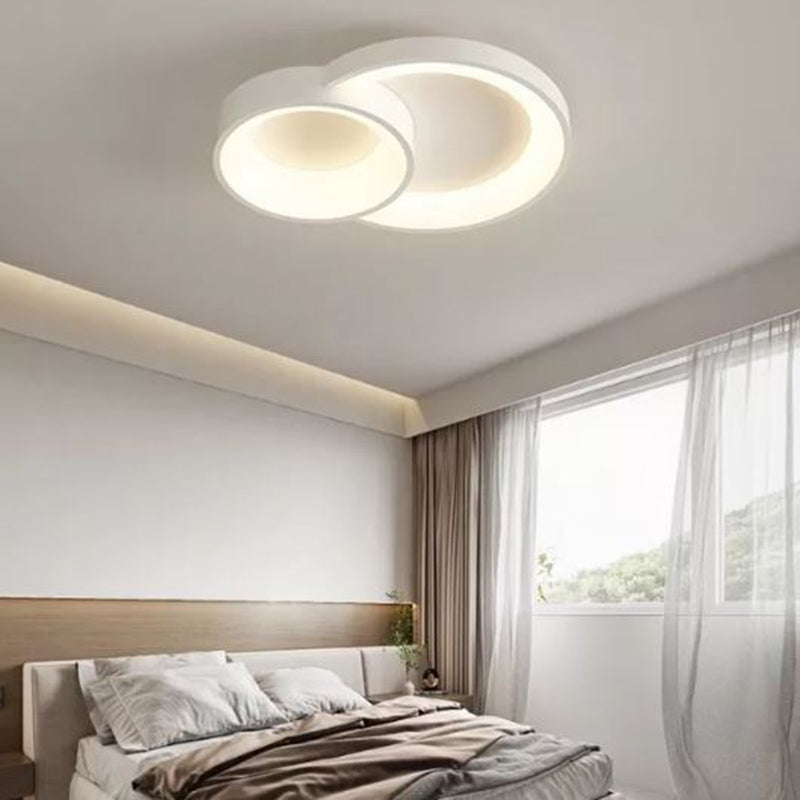 Modern Metal Flush Mount Circle Shape LED Ceiling Light with Acrylic Shade for Living Room