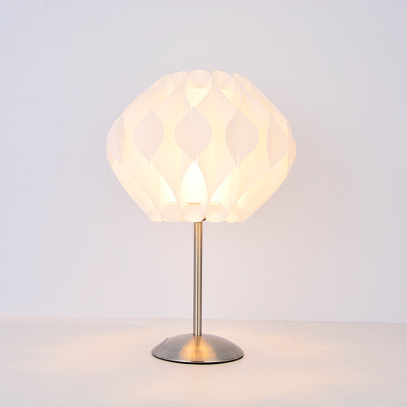 Blossom Table Light Modernist Acrylic LED White Nightstand Lamp with Round Iron Base for Bedroom