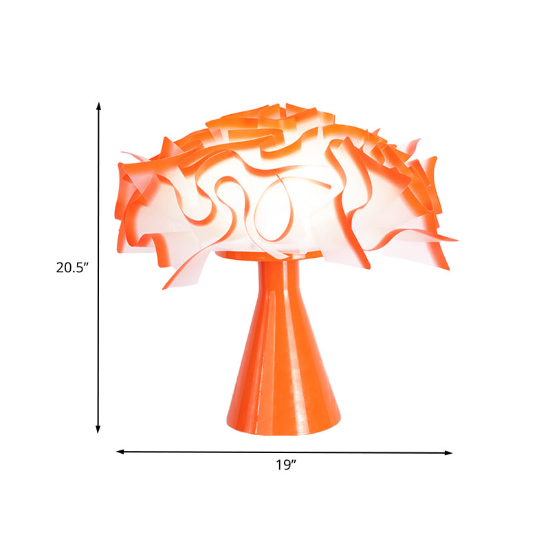 LED -Schlafzimmer Tischbeleuchtung moderne orangefarbene Nachttischlampe mit Blumenacrylschatten