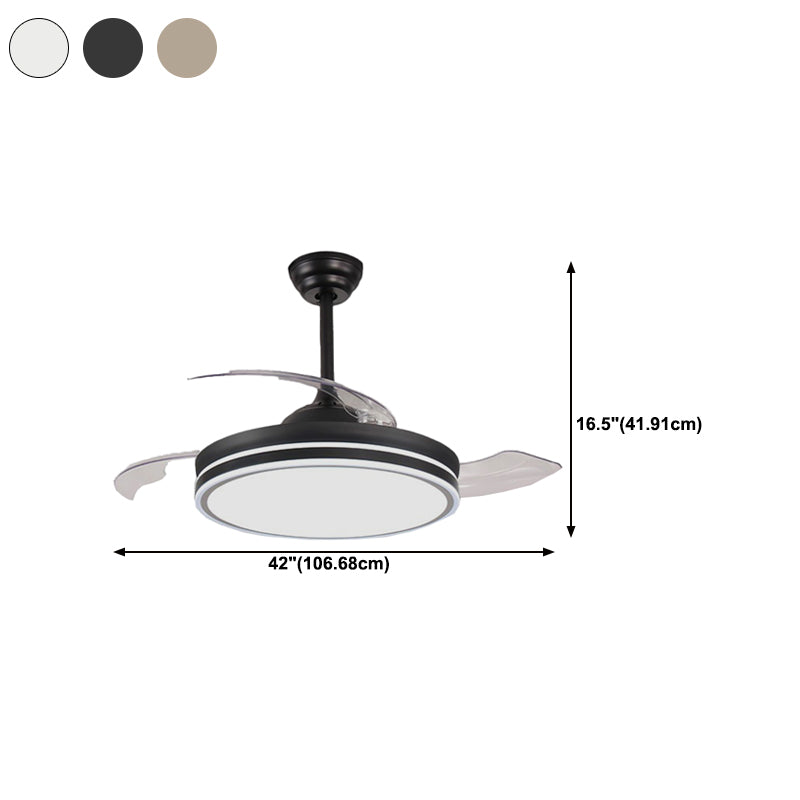 Metal LED Ceiling Fan in Black / White / Nickel Modern Fan Lighting Fixture