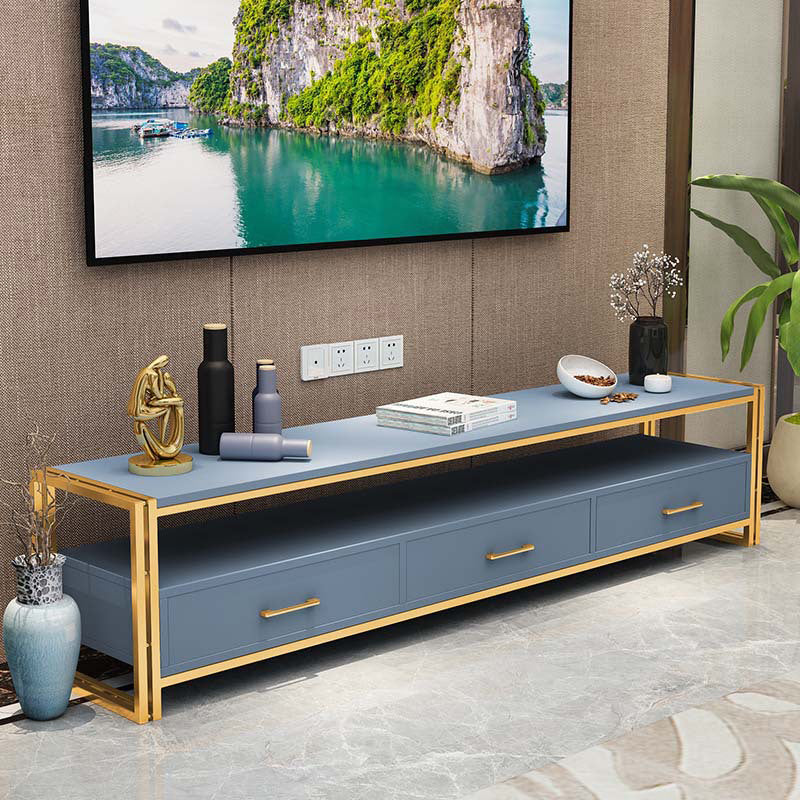 Modern Marble TV Stand Open Storage TV Media Stand with Drawers for Living Room