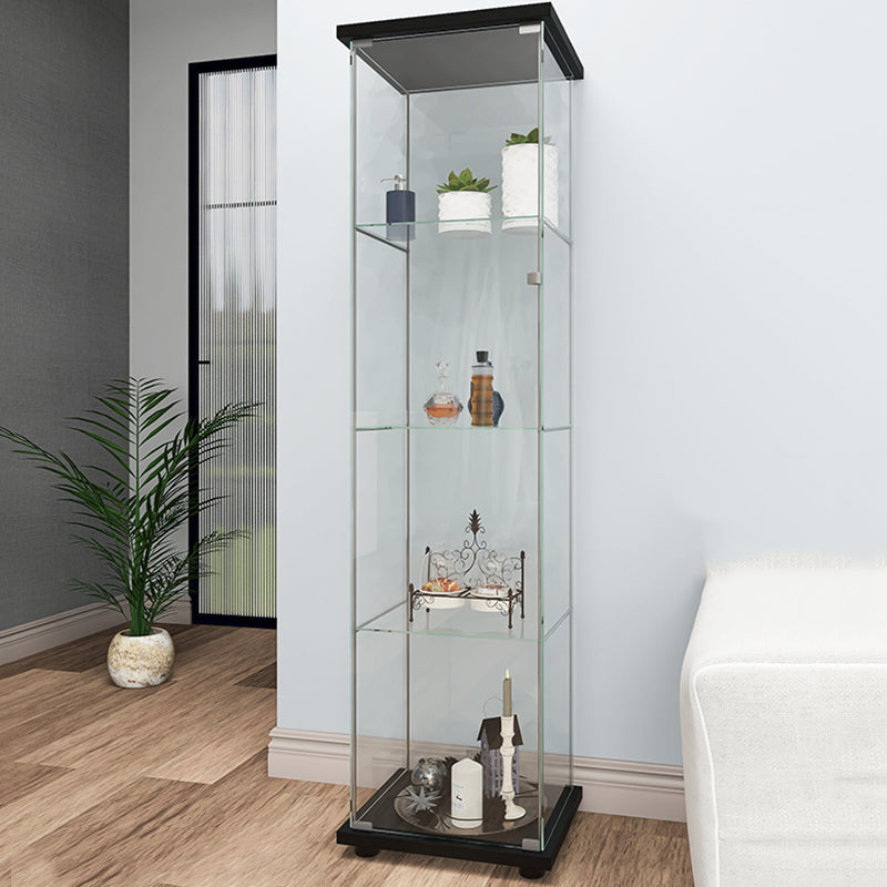 Contemporary Tempered Glass Curio Cabinet Glass Doors Display Cabinet for Bedroom