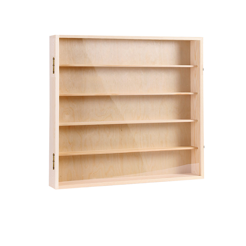 Wooden Display Stand Floating Display Cabinet in Natural Finish